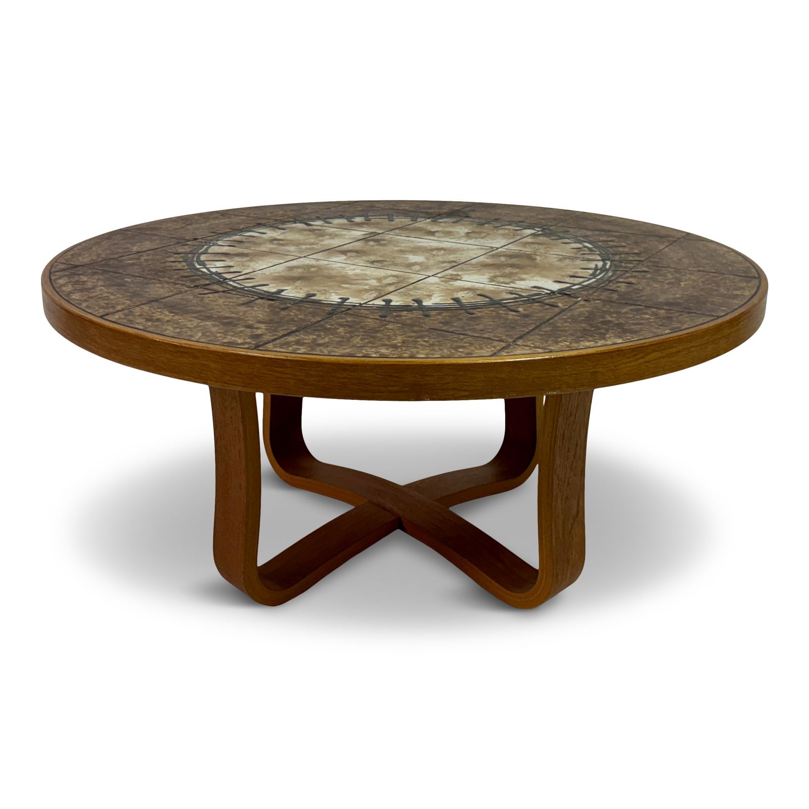 Danish Ceramic Tile Top Coffee Table, 1980s