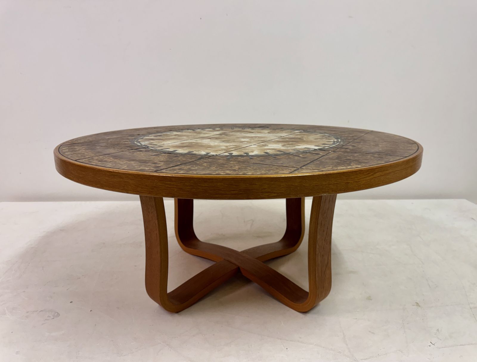 photo vinterior Danish Ceramic Tile Top Coffee Table, 1980s