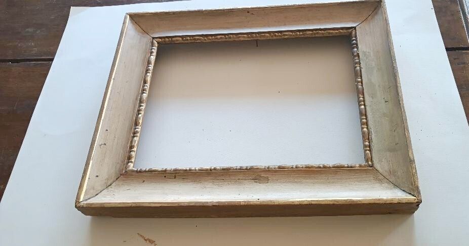 Antique Empire Style Frame From The Early 19th Century, Lacquered And Gilded photo 282.0