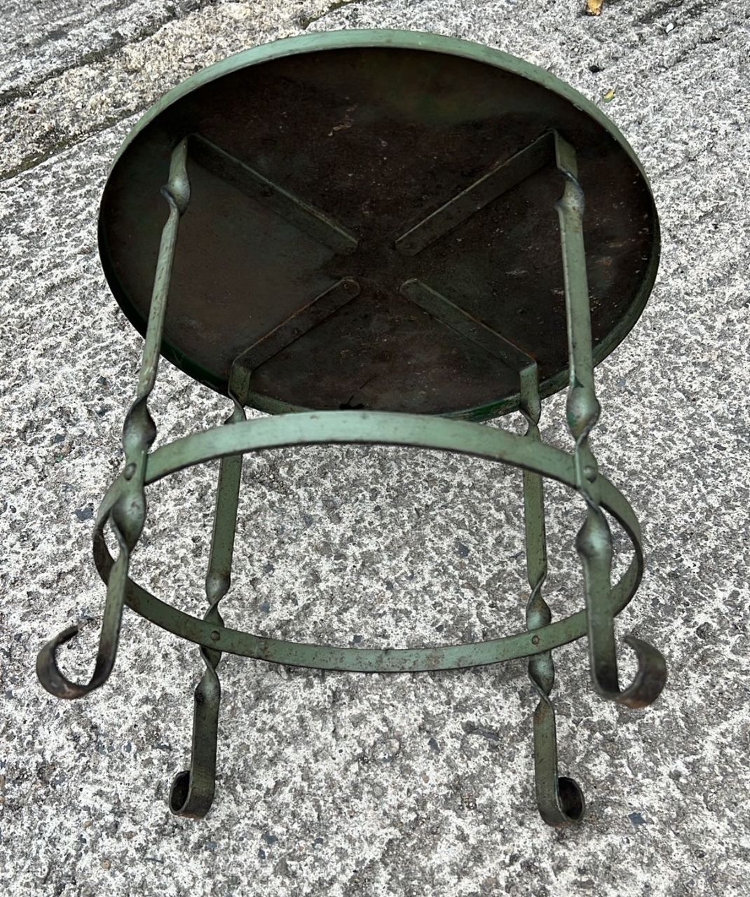 An Antique Forged Iron Round Low Table photo Furniture