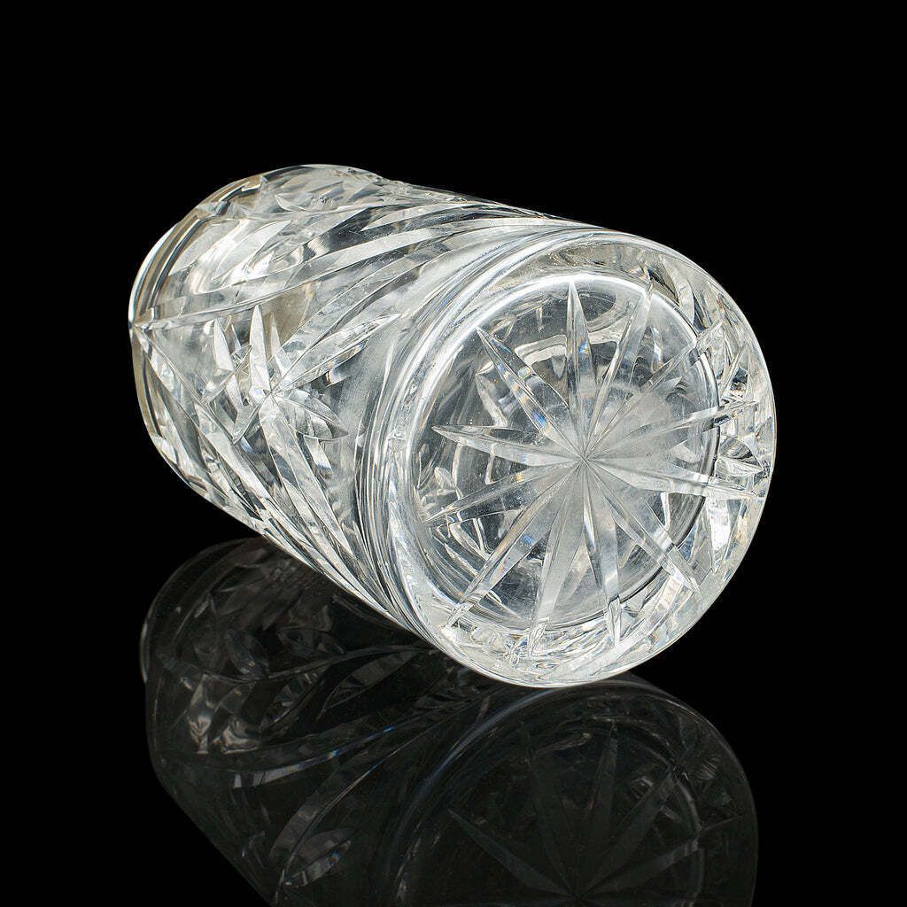 Vintage Scotch Decanter, English, Cut Glass, Silver, Whiskey, Hallmarked, 1965 photo vintage