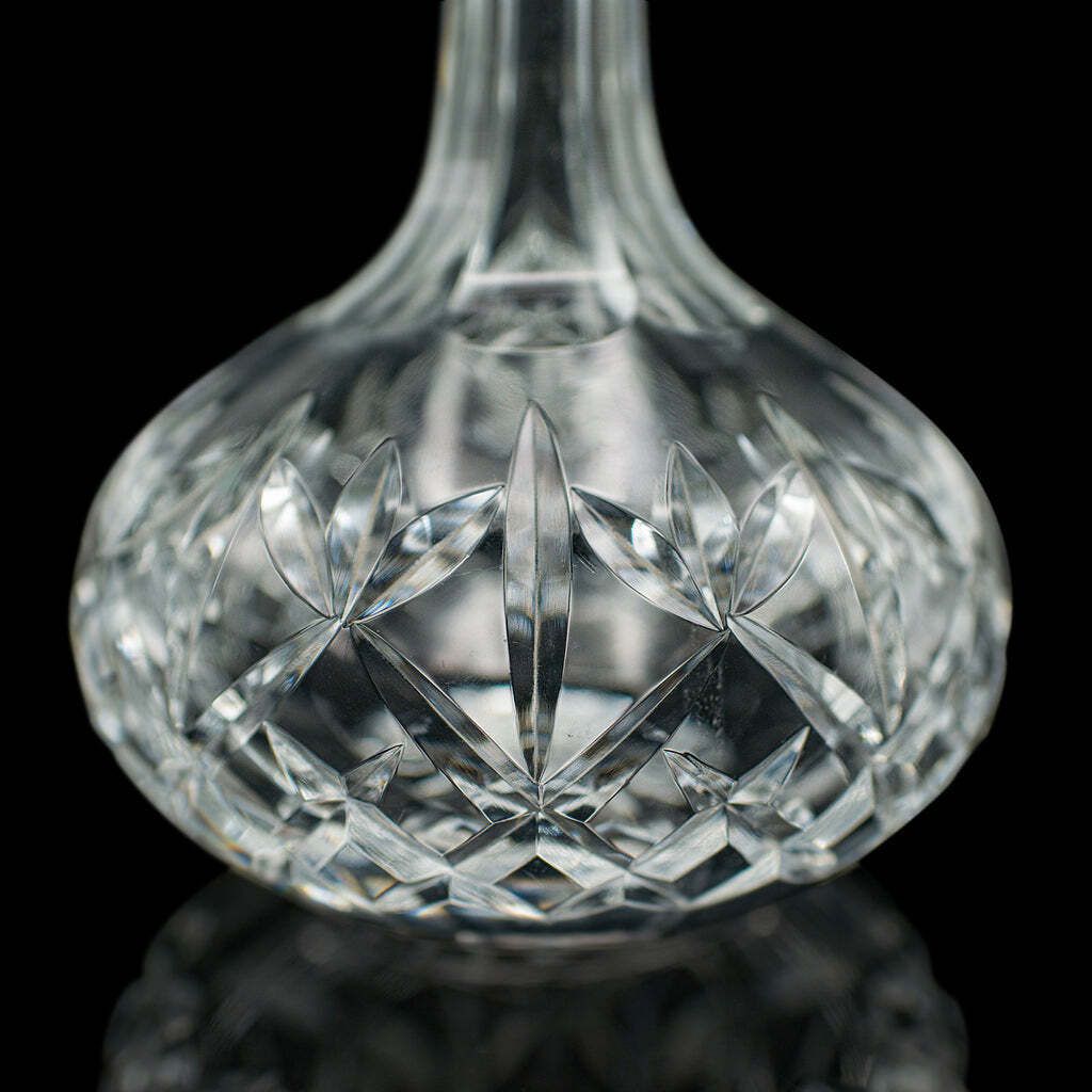 Home Decor Vintage Merlot Decanter English Cut Glass Medium Body Wines Mid Century 1960 photo