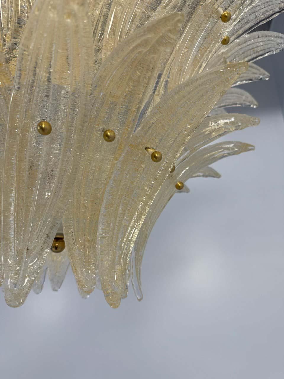 Stunning Italian Murano Palmette Chandelier In Amber Glass photo 10487.0