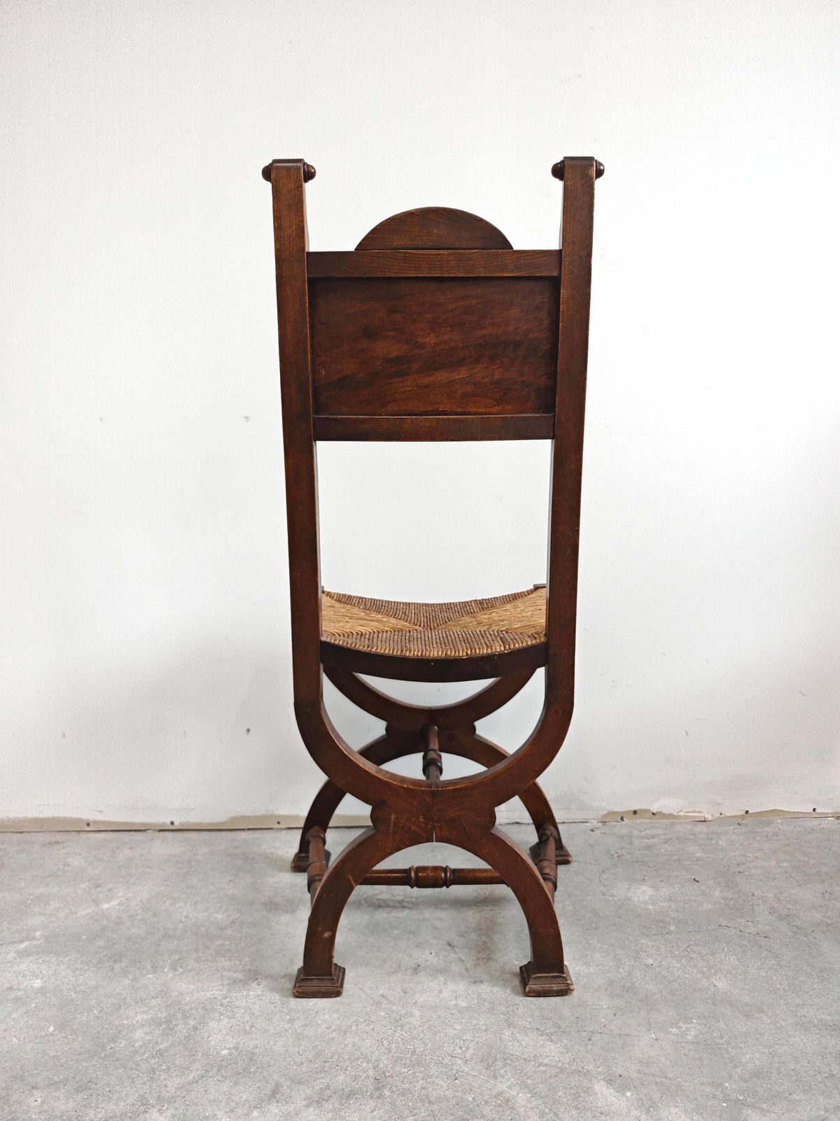 photo buy Pair Of Neo Renaissance Side Chairs In Oak With Rush Seats, France 1910s