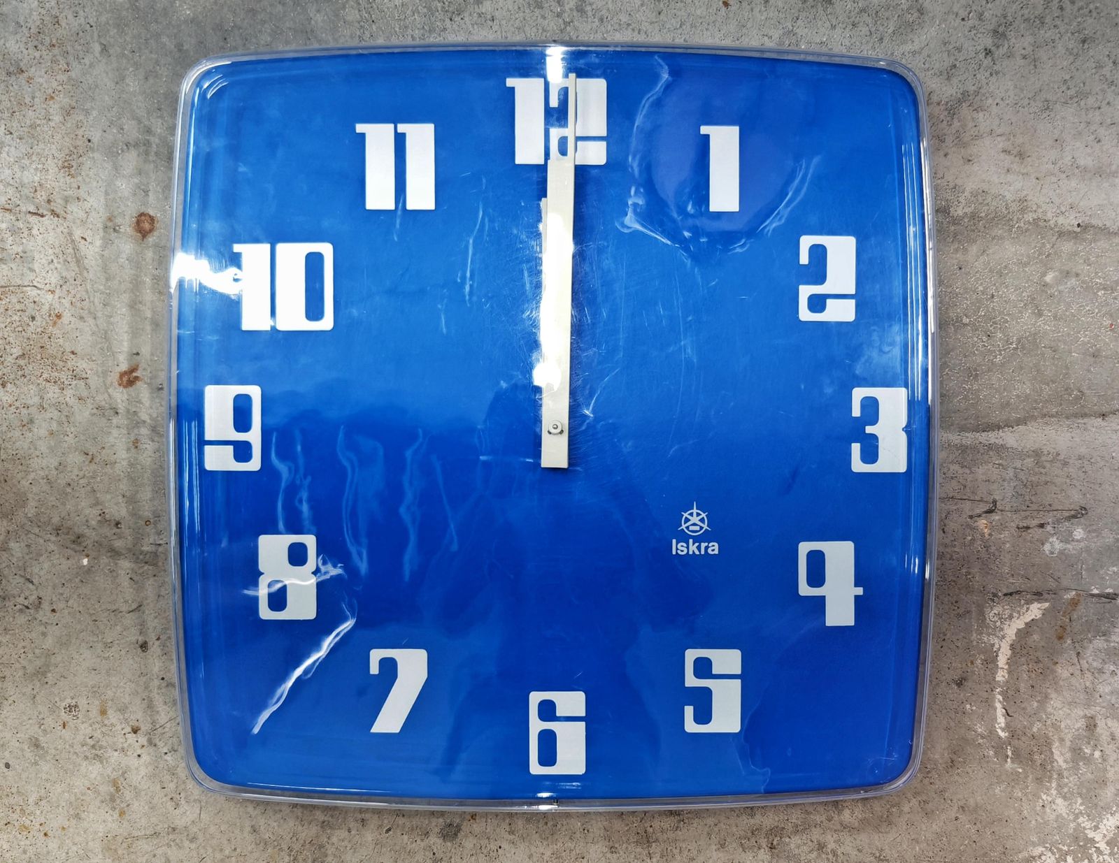 Xl Space Age Wall Clock In Electric Blue Acrylic By Iskra, Yugoslavia 1970s photo furniture
