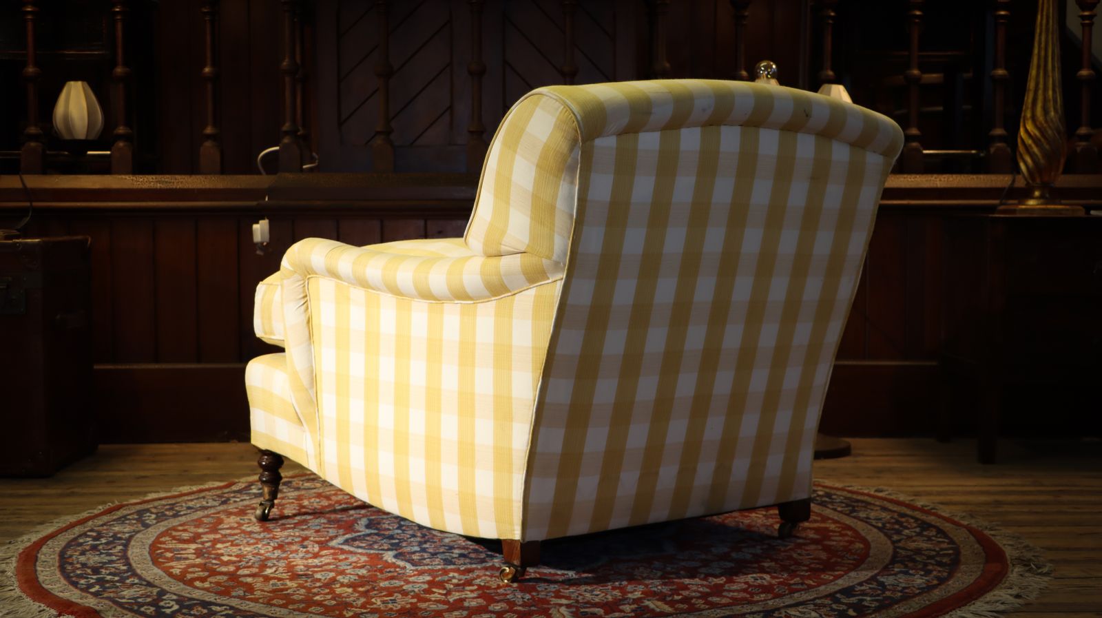 photo furniture Super George Smith Standard Signature Large Armchair Sanderson Gingham Fabric 🚚
