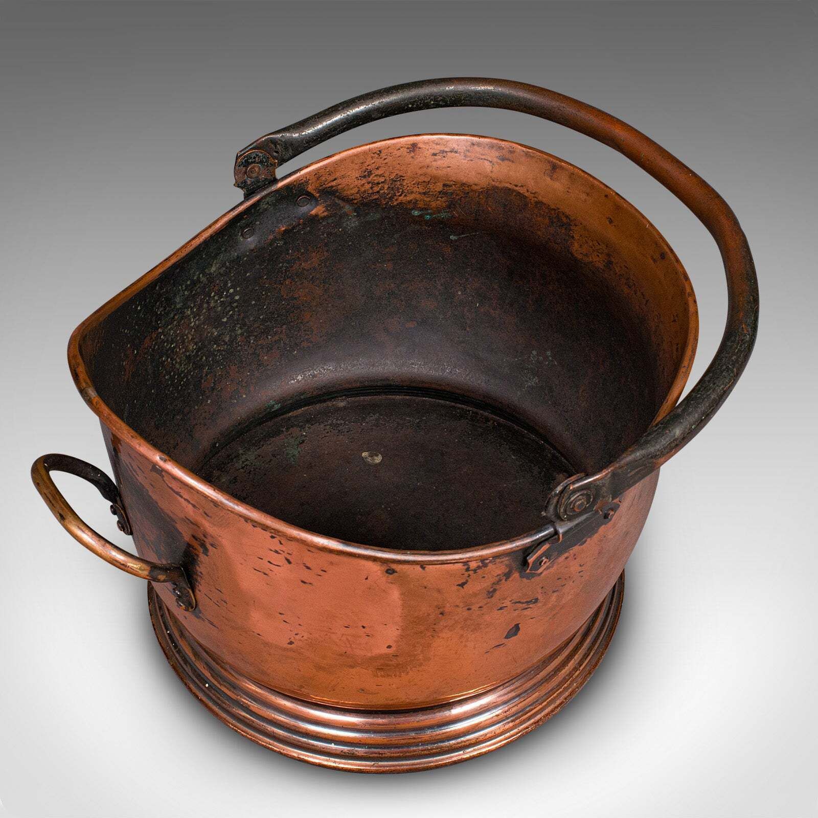 Vintage Regimental Mess Coal Bucket, English, Copper, Fireside Helmet Scuttle photo buy