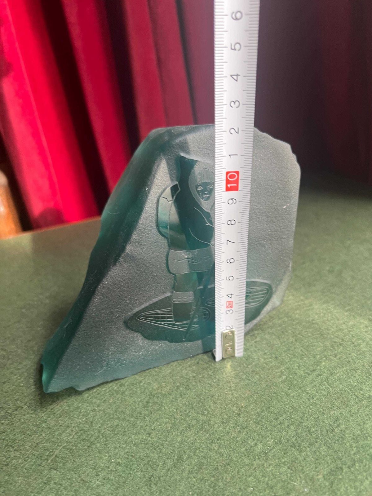 Siku Signed Native Inuit Frosted Etched Art Glass Sculpture Paperweight. Blue Sea Glass Canadian Folk Art. photo buy