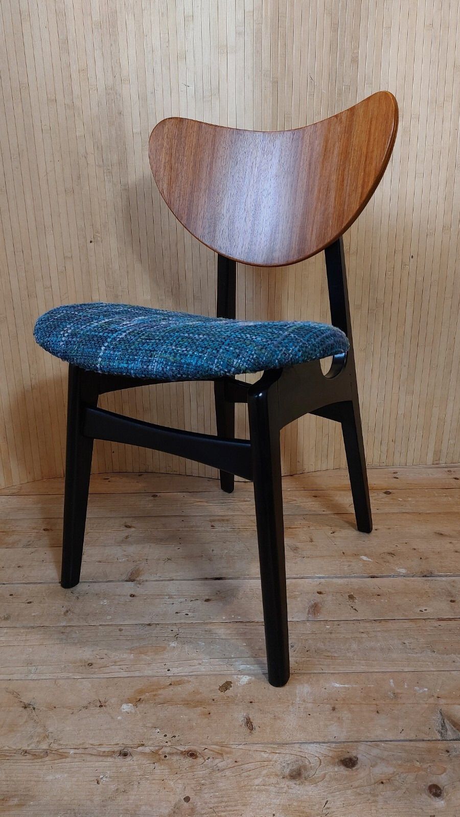 photo for sale Fab Set Of 4 Vintage G Plan Butterfly Dining Chairs Restored Reupholstered Blue