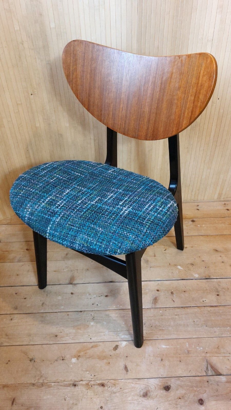 Furniture Fab Set Of 4 Vintage G Plan Butterfly Dining Chairs Restored Reupholstered Blue photo