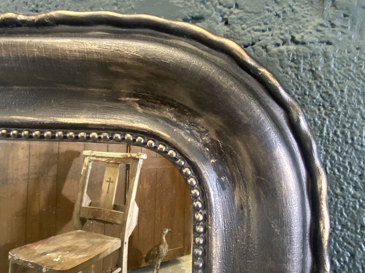Bronzed French Antique Wall Or Overmantel Mirror photo for sale