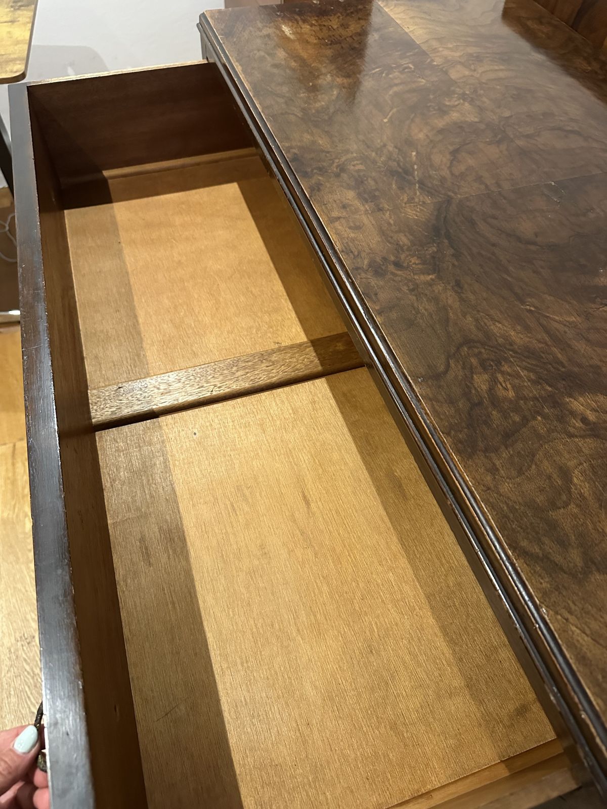 Mid 20th Century Walnut Veneer Chest Of Drawers photo Furniture