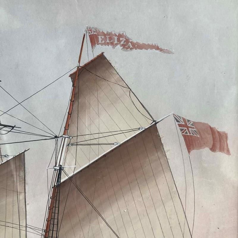 19th Century Neapolitan Ship Painting  'Eliza' photo Art