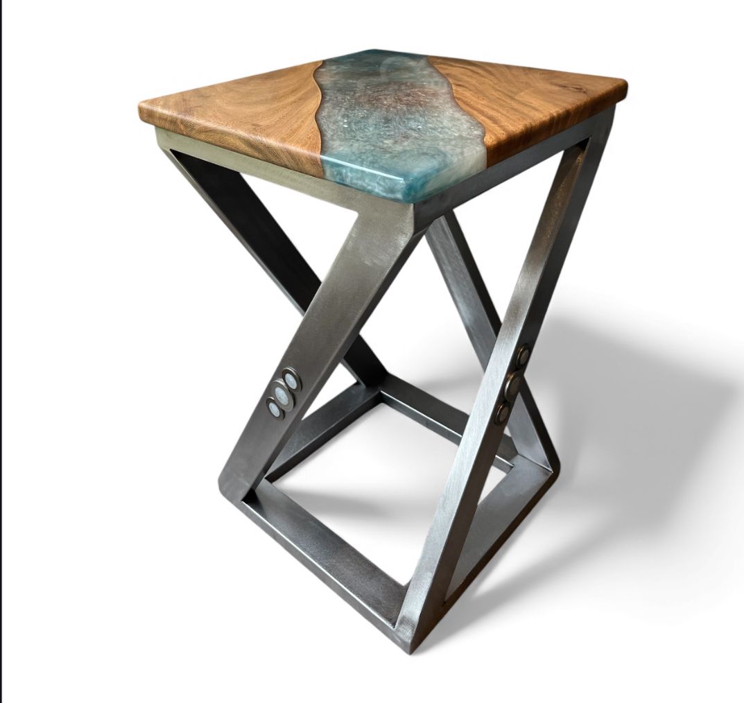 Handcrafted Wild Mango Wood With High Quality Epoxy Resin   Side/Coffee Table Unique Design