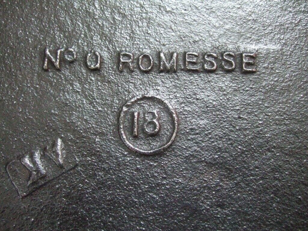 Vintage Romesse Cast Iron Pot Belly Stove Top Lid / Name Plate Damper photo for sale