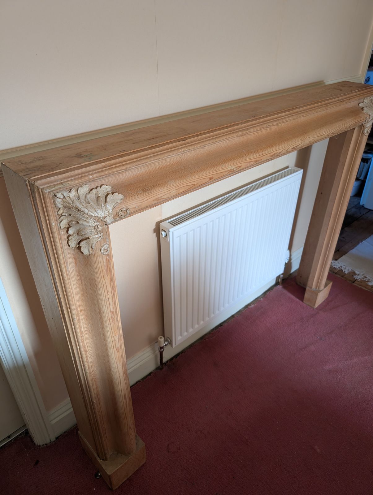 Stripped Wooden Fire Surround With Original Mouldings photo furniture