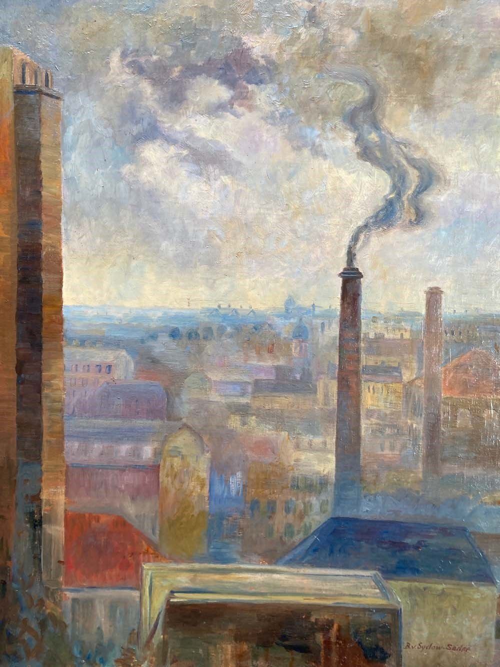 Brita Von Sydow Södöö (1884–1959) Oil Painting   'Industrial Landscape' photo furniture