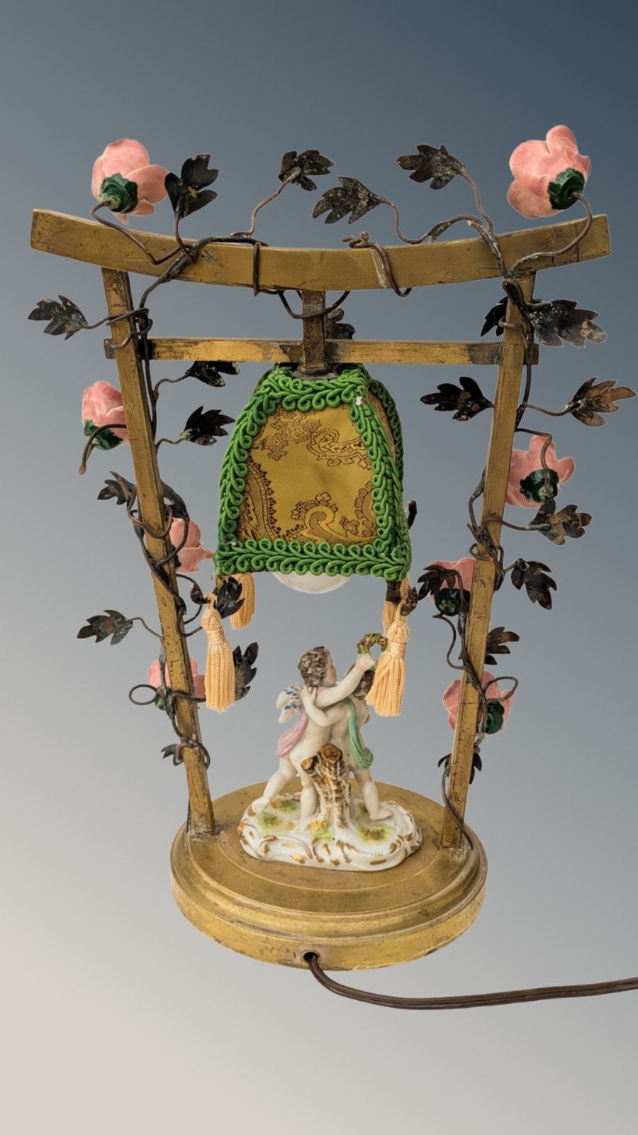 Antique French Porcelain And Gilt Bronze Lamp photo buy