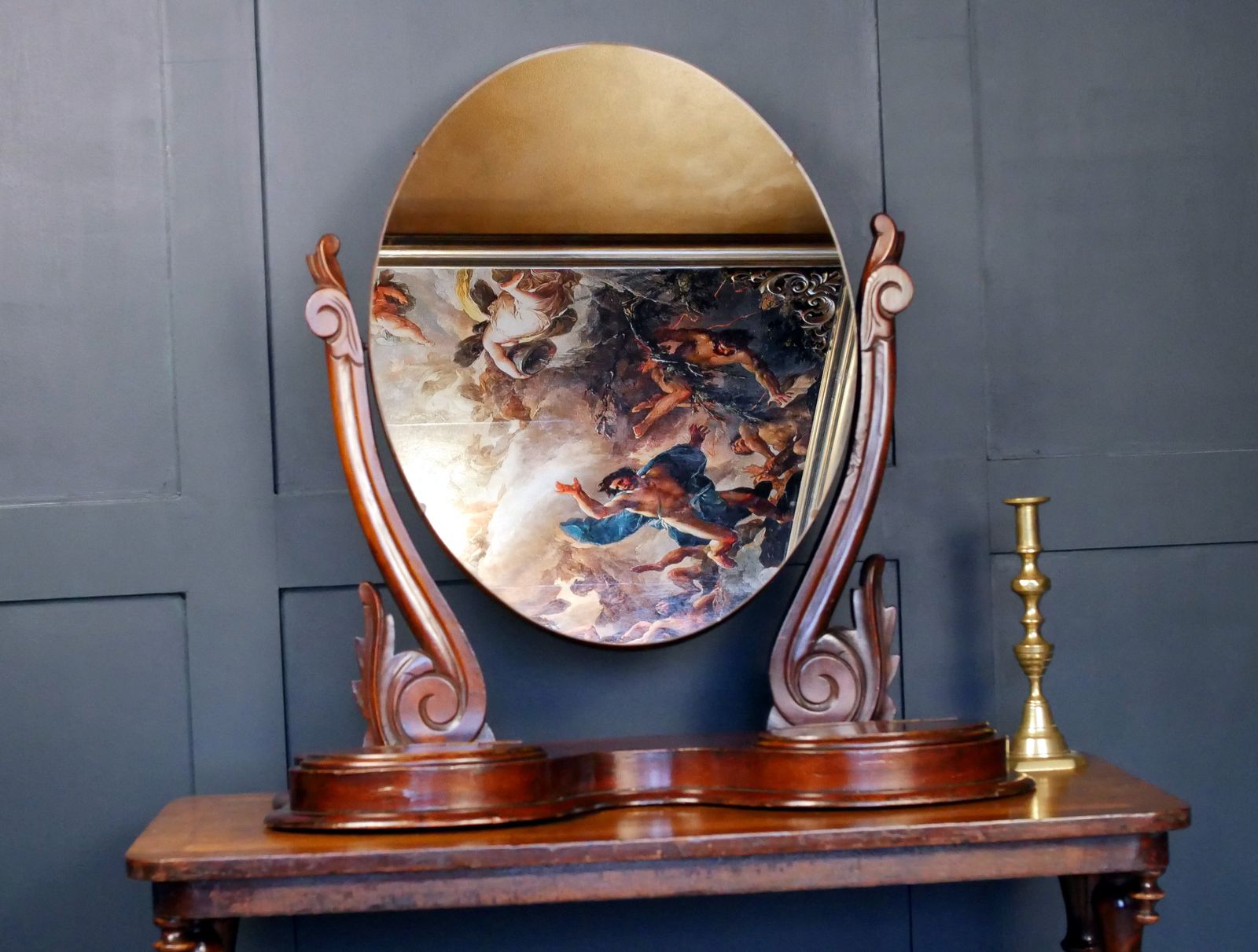 Victorian Oval Dress Mirror, 1800s photo buy