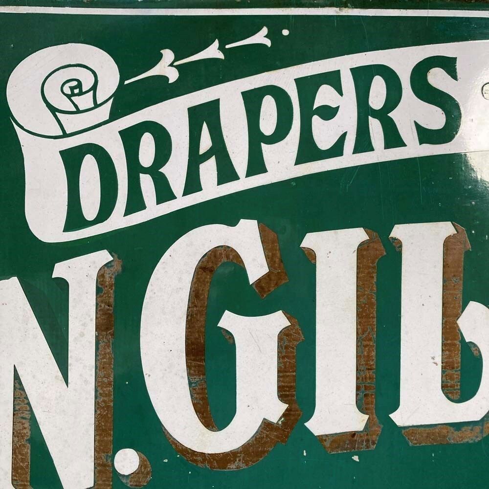 Truro Outfitter's Enamel Sign   'N. Gill & Son' photo furniture