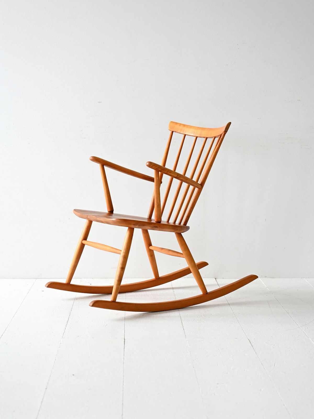 Scandinavian Rocking Chair From The 1950s/60s In Beech And Teak