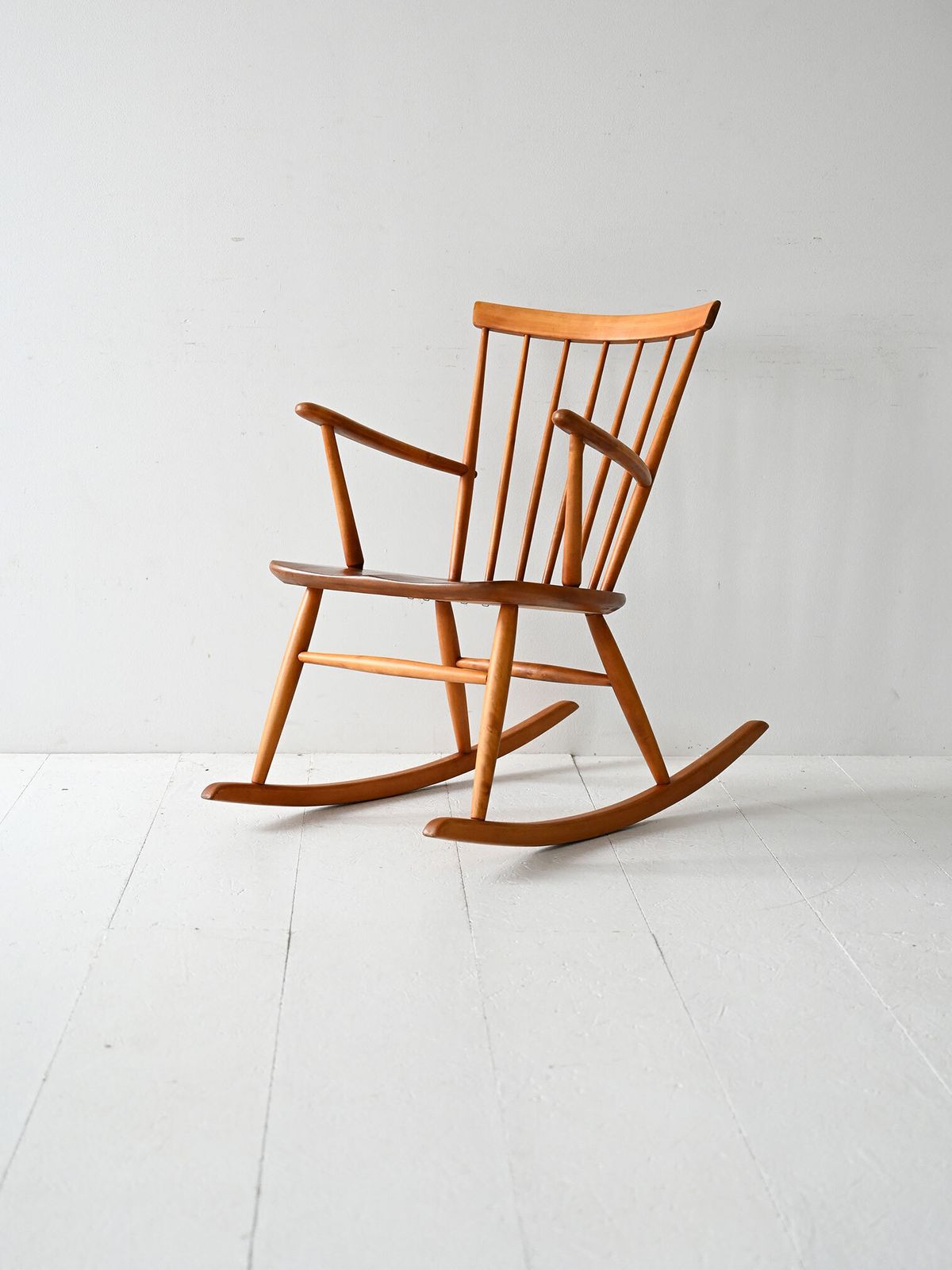 Scandinavian Rocking Chair From The 1950s/60s In Beech And Teak