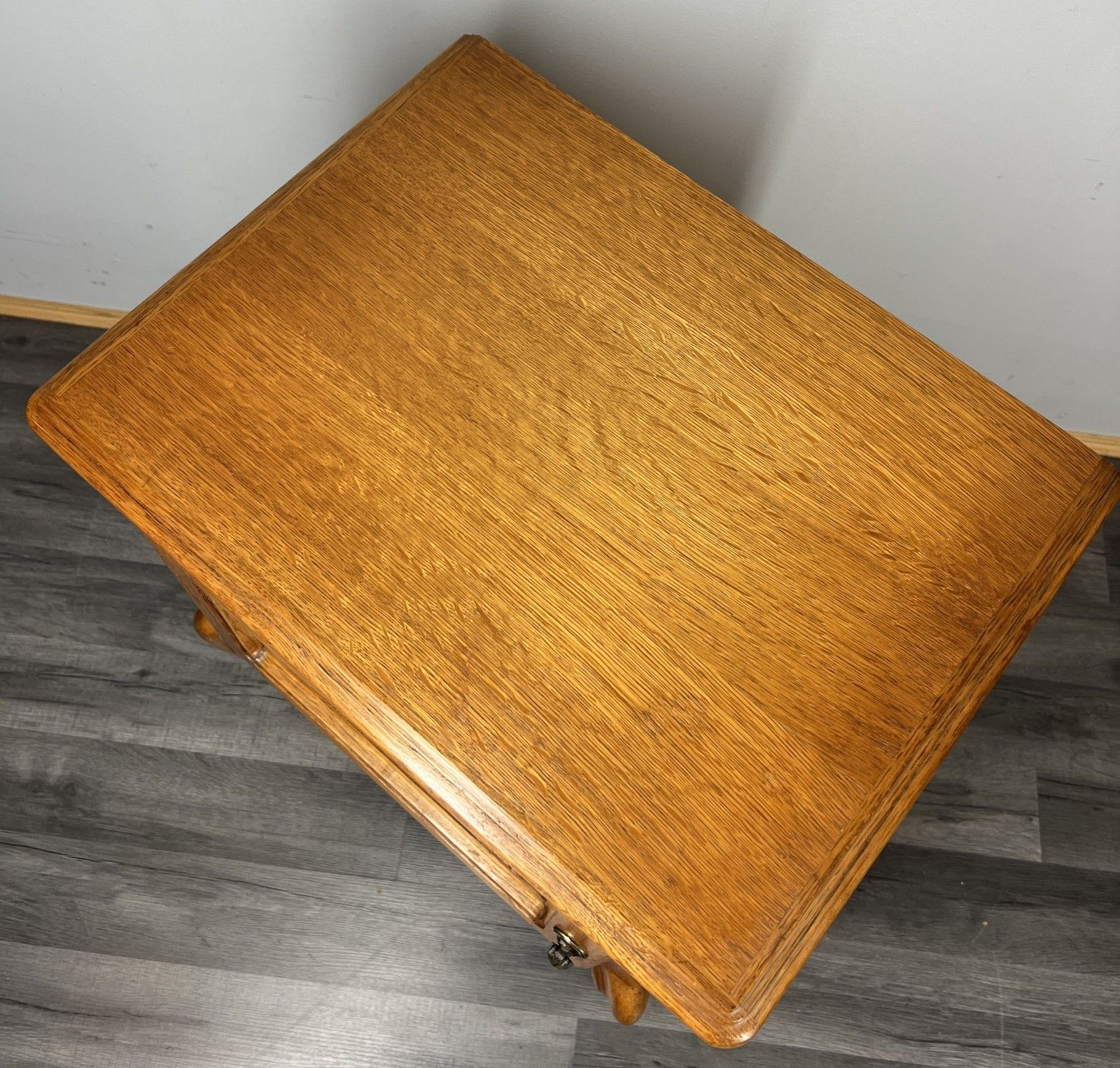 Pair Of  Bedside Tables Vintage French Louis Oak Nightstands Cabinets Lot 4245 photo vintage