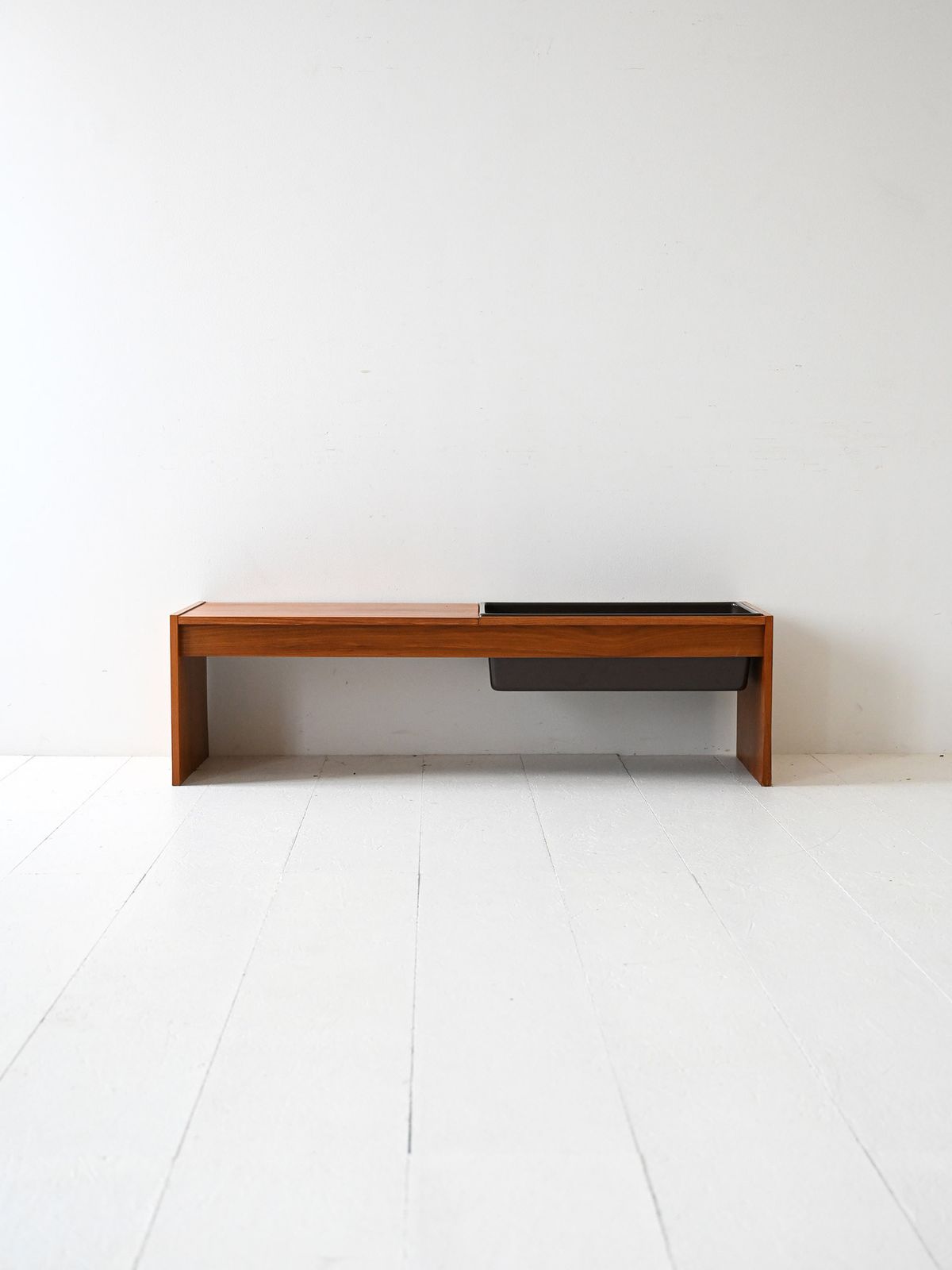Vintage 1960s Scandinavian Teak Coffee Table With Flower Holder photo furniture