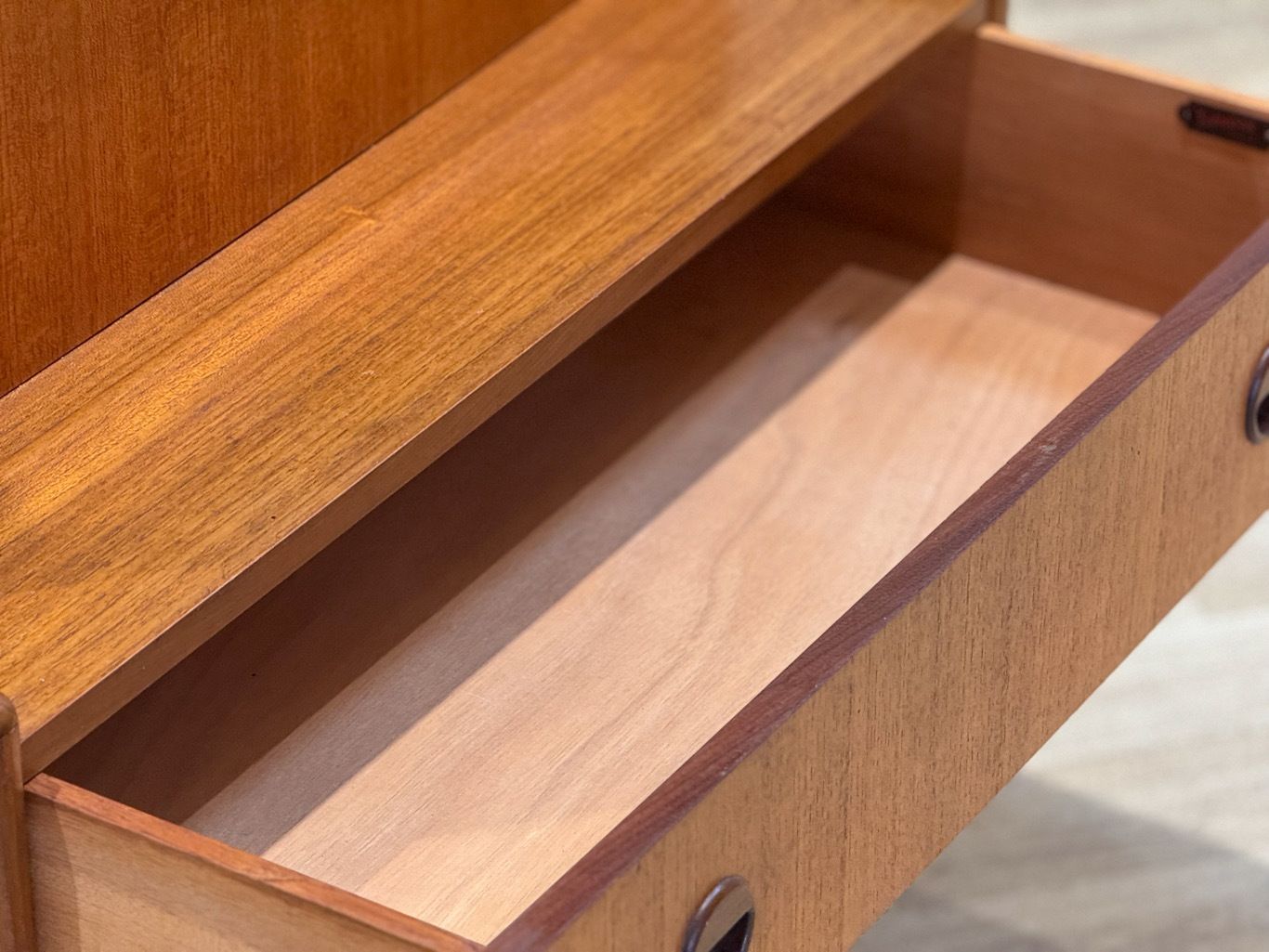 photo buy Tall Teak Bedside Cabinet By Turnidge Of London