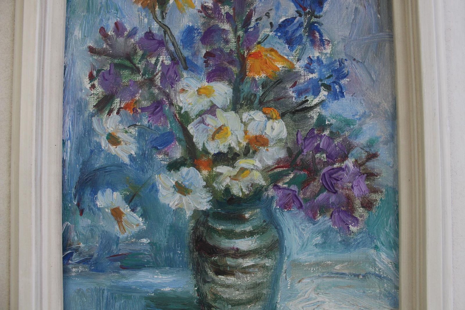Hand Painted Painting, Oil On Canvas, Signed, Czechoslovakia, 1963 photo buy
