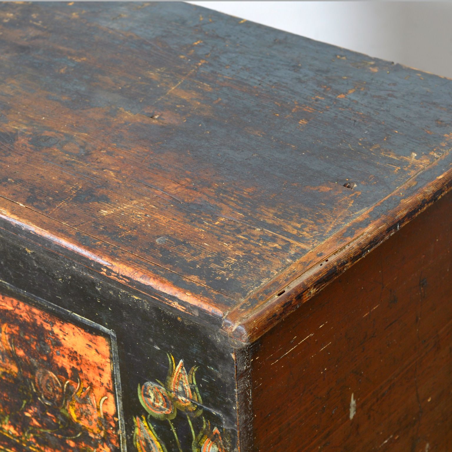 Furniture Folk Art Wedding Chest, Circa 1850 photo