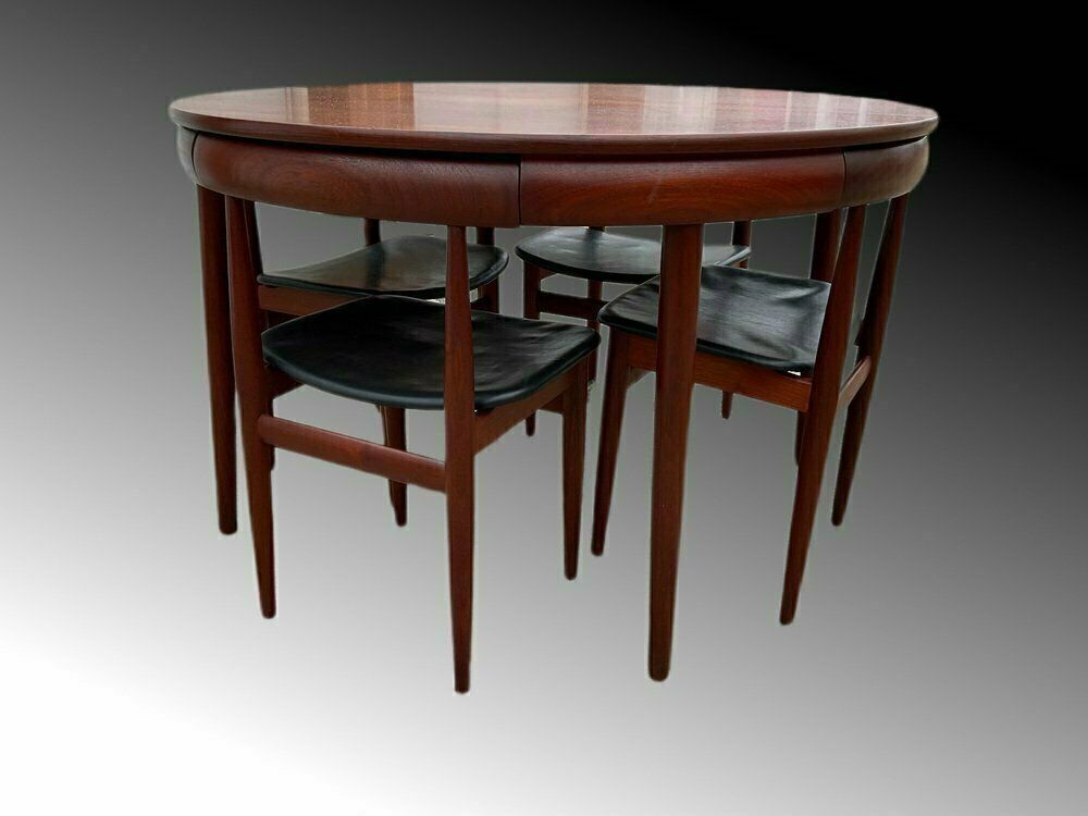Danish Teak Extendable Dining Table And Chairs By Hans Olsen For Frem Røjle, Set Of 7