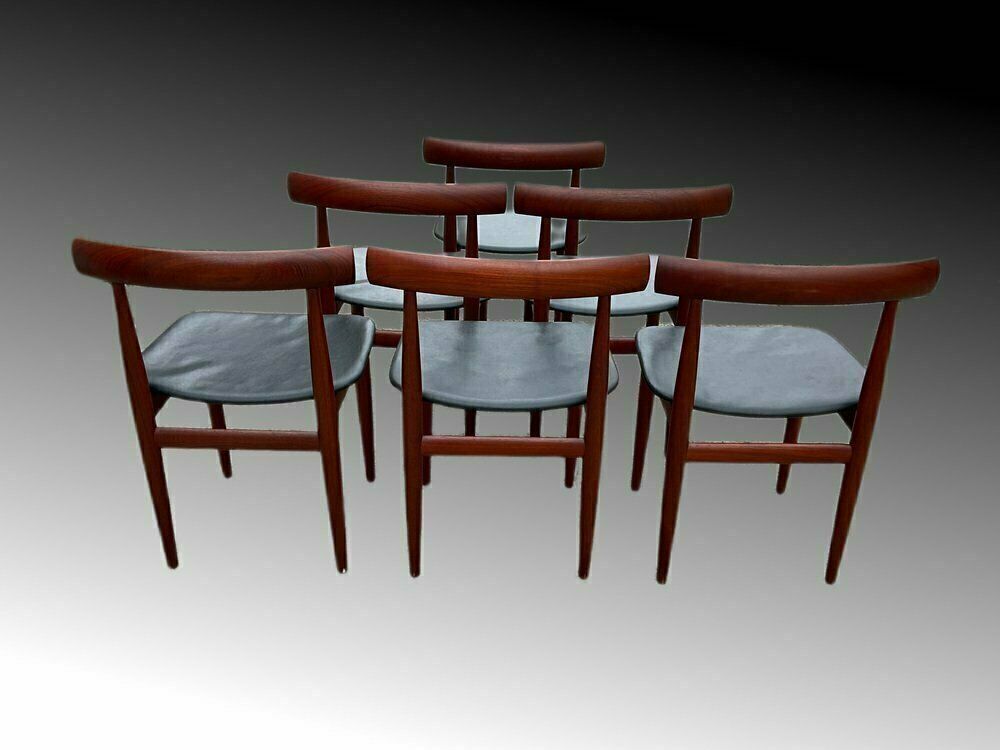 Danish Teak Extendable Dining Table And Chairs By Hans Olsen For Frem Røjle, Set Of 7 photo vintage