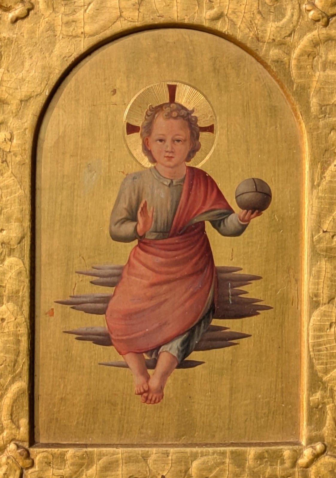 Antique Gilt Wood Icon After Fra Angelica 19th Century photo 685.0