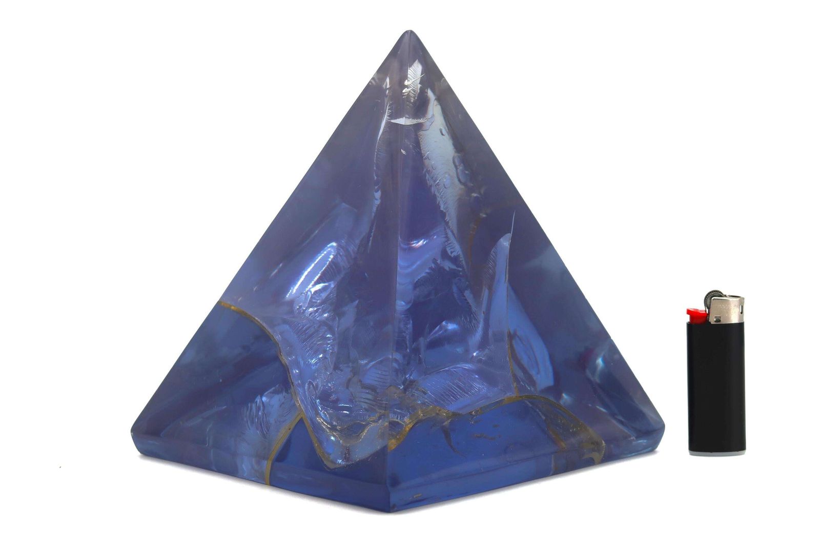 Sculptuur, Fractale Harspiramide Van François Godebski, Jaren 1970 / Blauw, Minimalistisch, Woondecoratie, Geometrische Vormen, Dangotte, Giraudon Stijl photo furniture