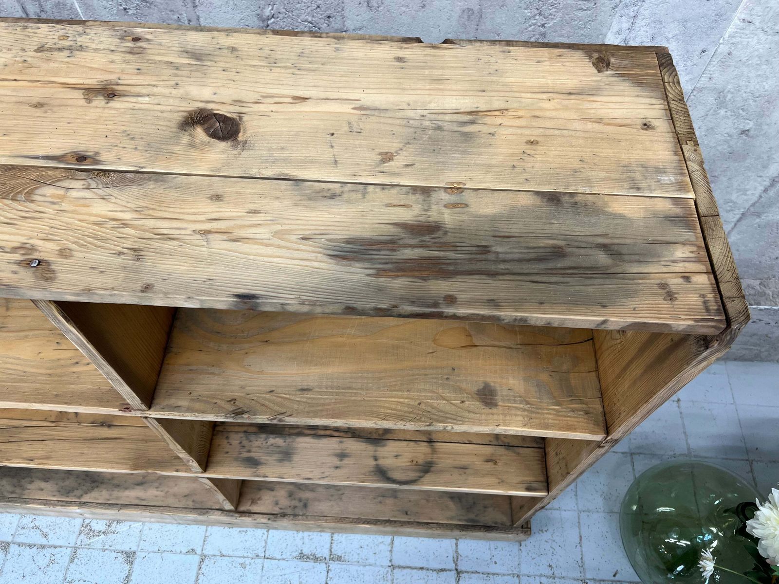 Free Standing Rustic Haberdashery Shelves Pigeon Hole Storage Sideboard photo vinterior
