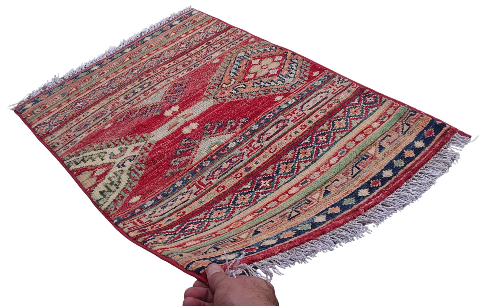 2x3 Colorful Khorjin Afghan Tribal Hand Knotted Rug photo vinterior
