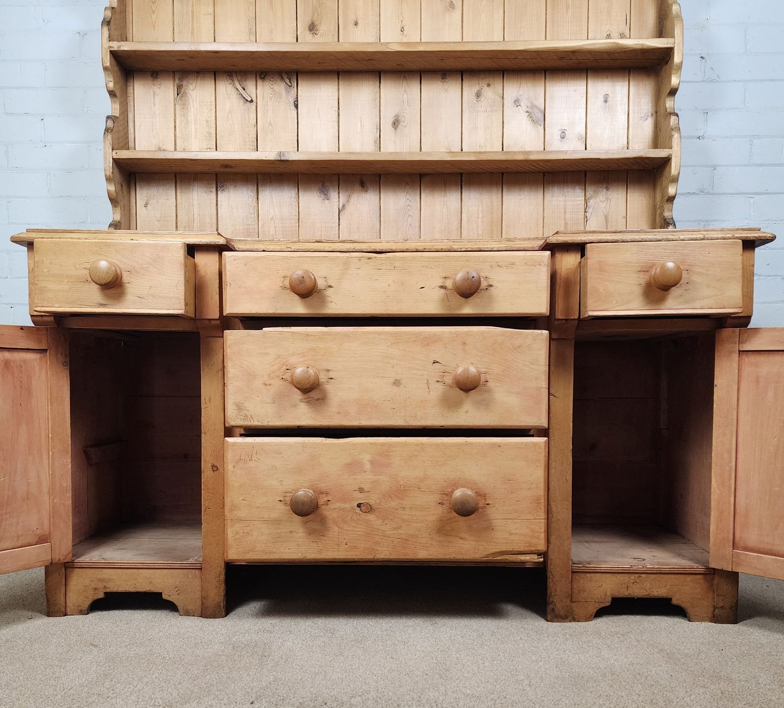 Antique Pine Kitchen Dresser   Mid Victorian Circa 1860 photo 1250.0