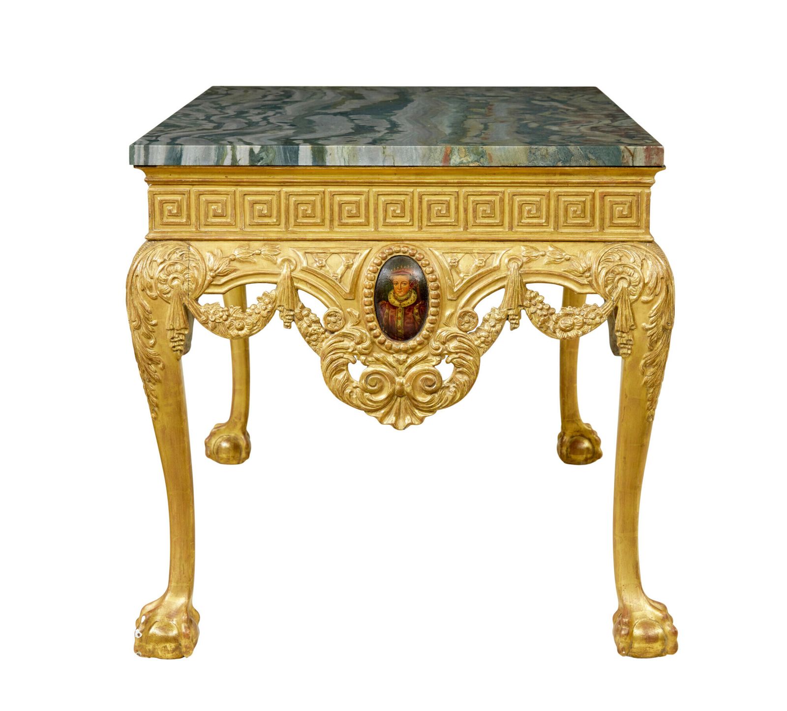 photo vinterior 19th Century George II Influenced Marble Top Center Table