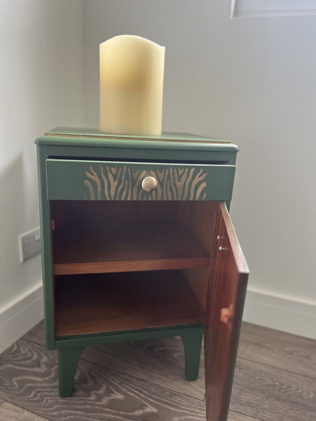 Green Vintage Style Night Stand / Potty Cabinet photo for sale