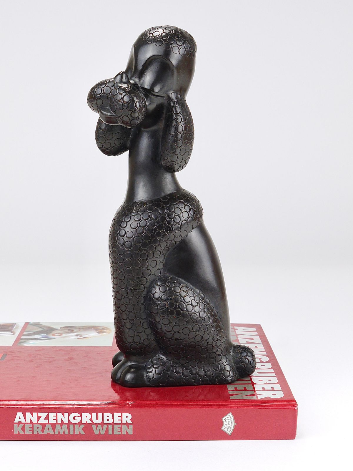 Charming Dog Poodle Sculpture Figurine By Leopold Anzengruber, Austria, 1950s photo furniture