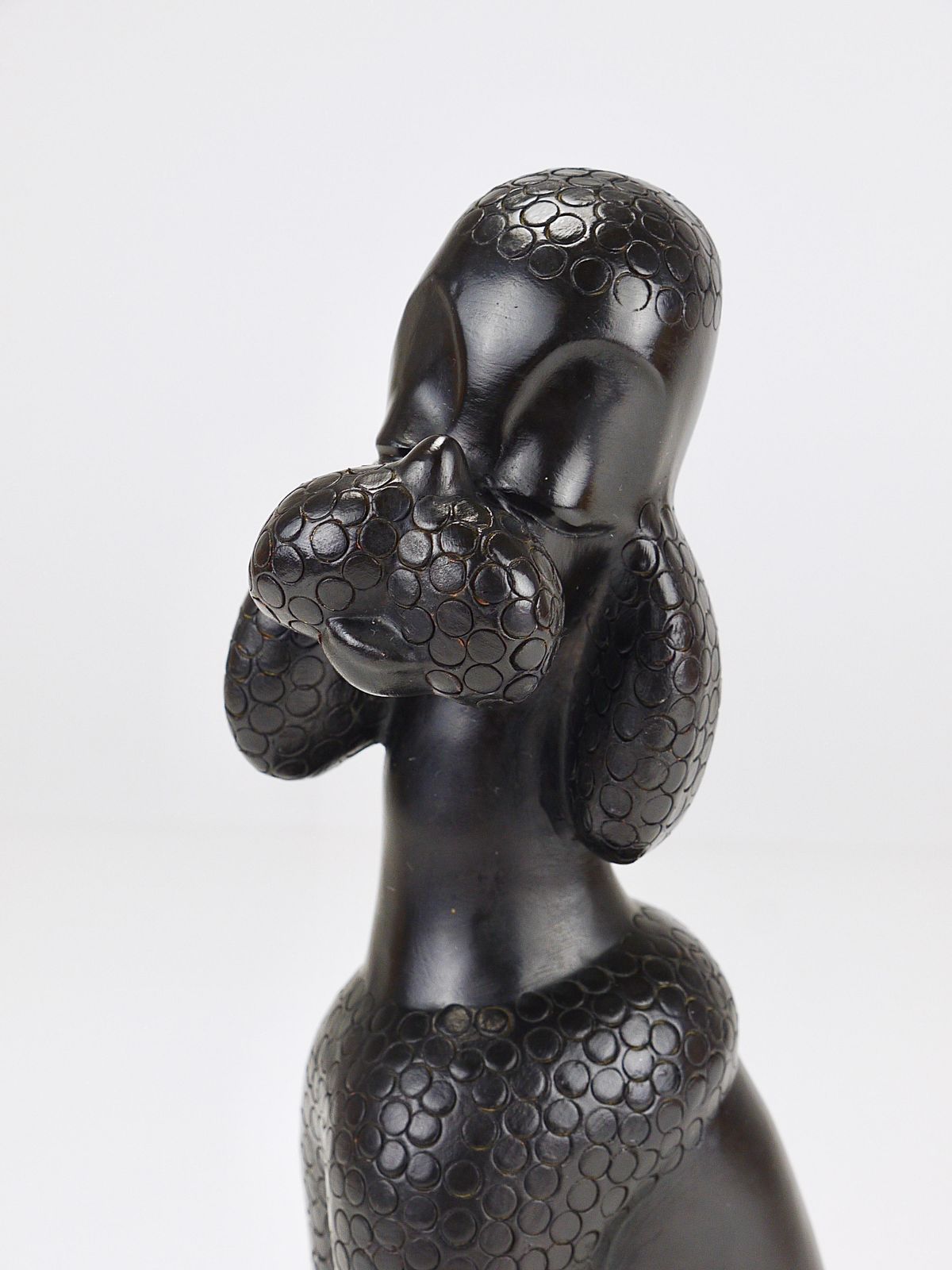 Charming Dog Poodle Sculpture Figurine By Leopold Anzengruber, Austria, 1950s photo 535.0