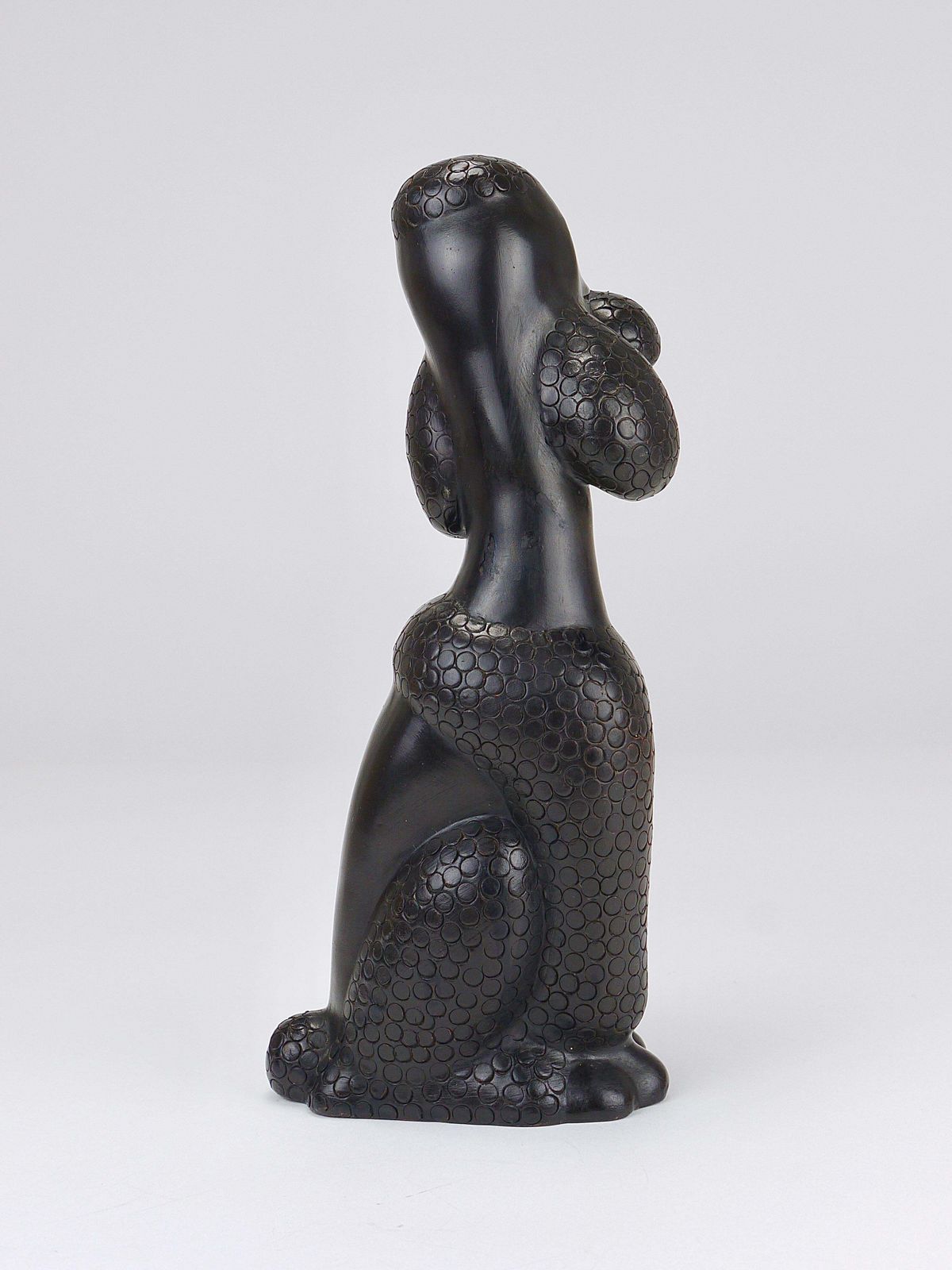 photo for sale Charming Dog Poodle Sculpture Figurine By Leopold Anzengruber, Austria, 1950s