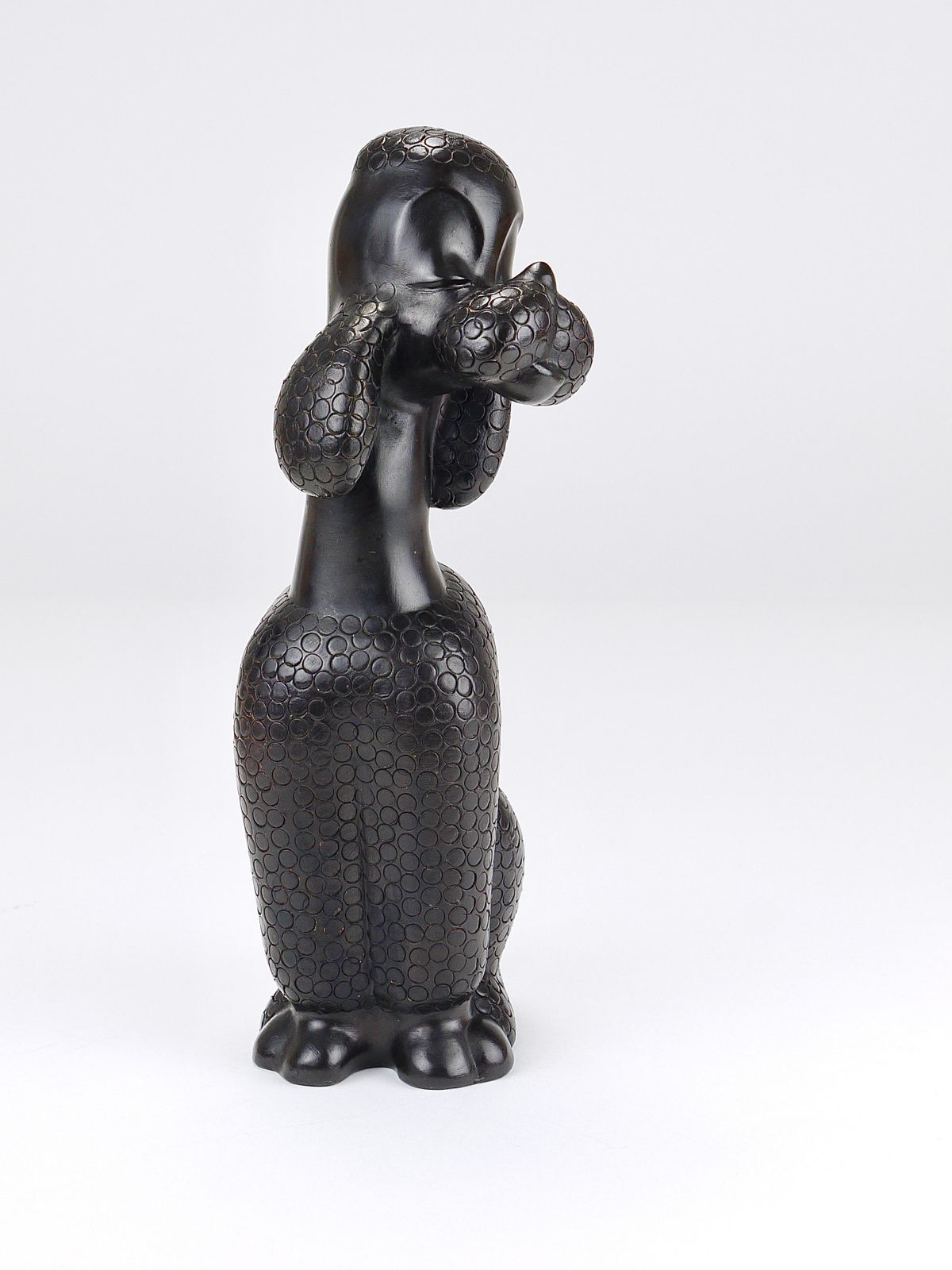photo buy Charming Dog Poodle Sculpture Figurine By Leopold Anzengruber, Austria, 1950s