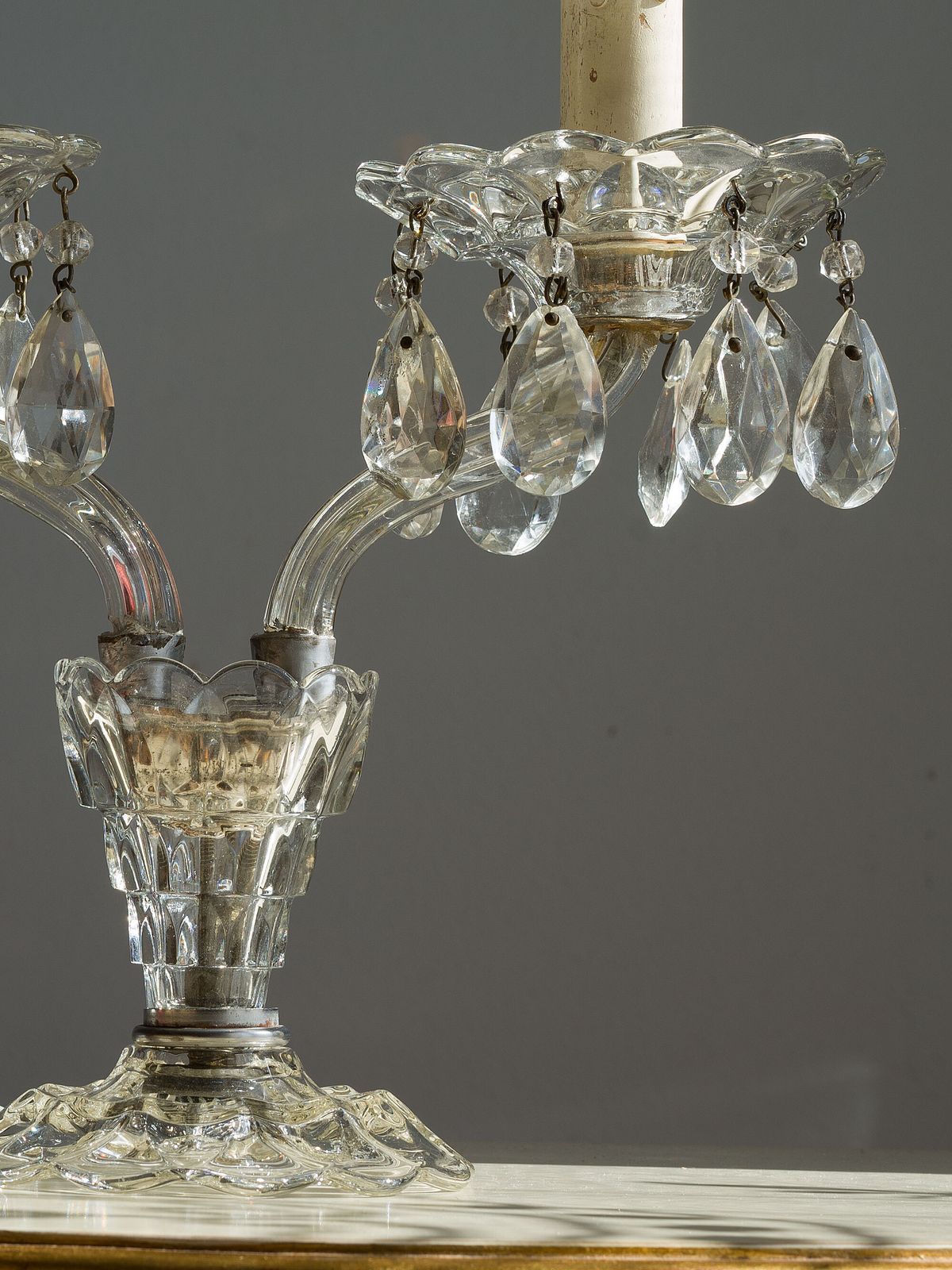 photo furniture Crystal Wall Light With Two Lights And Lampshades