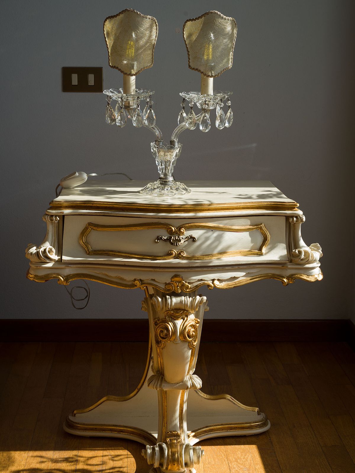 photo for sale Crystal Wall Light With Two Lights And Lampshades