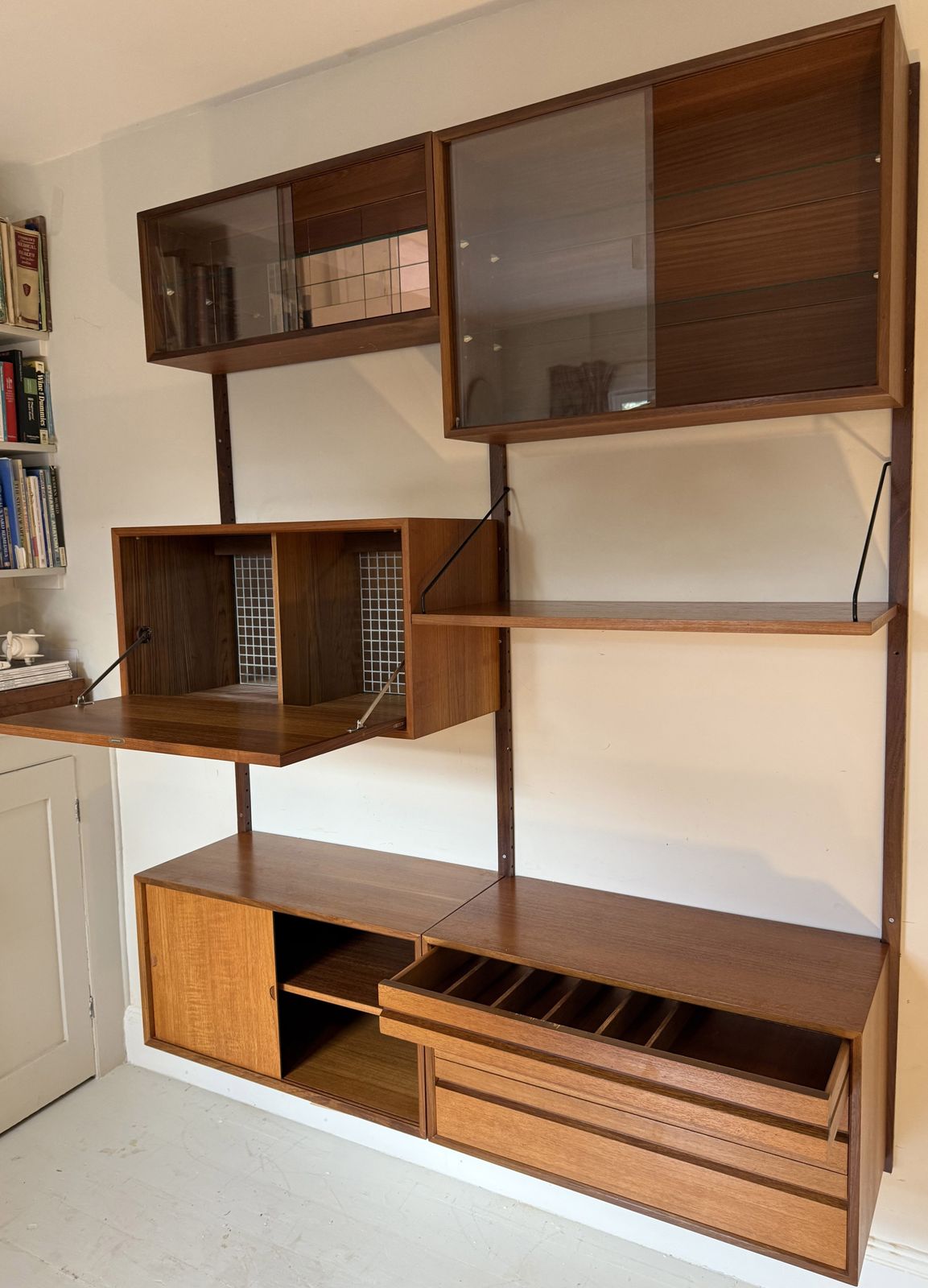 photo furniture Two Bay Mid Century Danish Wall System By Poul Cadovius