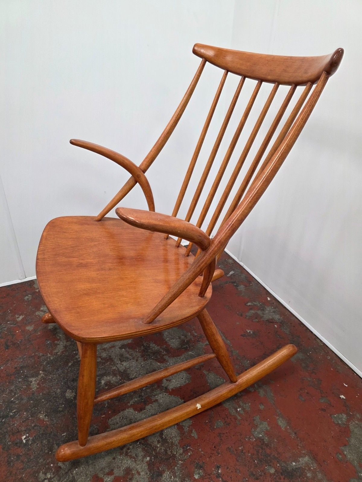 Mid Century Danish Rocking Chair Designed By Illum Wikkelso 1960s. photo 475.0