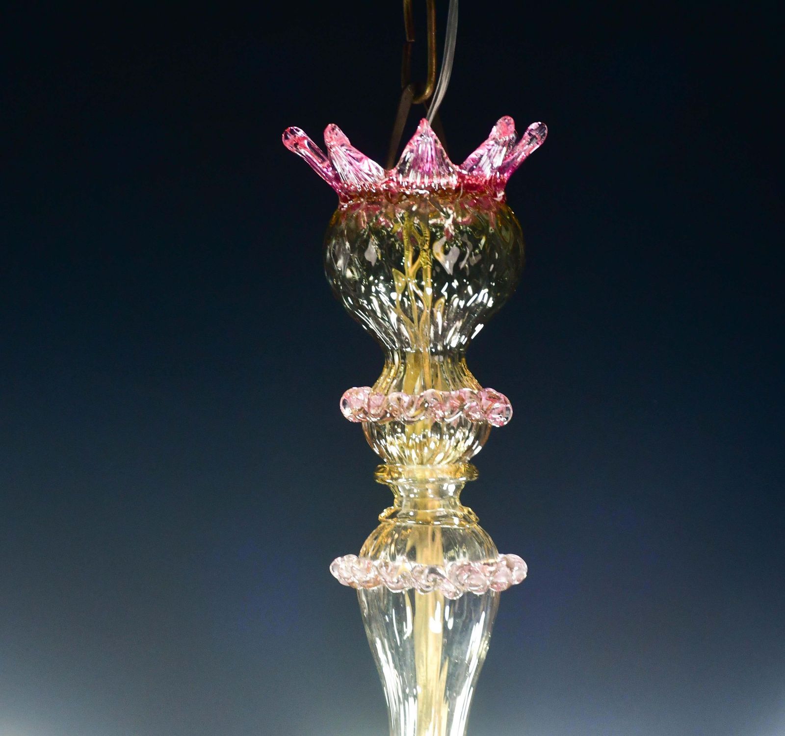 Pretty Venetian Chandelier, Pink And Gold Glass, 1950s photo 1164.0