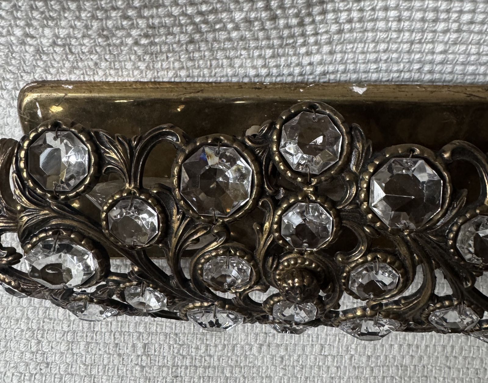 Golden  Vintage Crystal Wall Sconce By Palwa, Germany Circa 1960 1969 Crystal And Brass photo Lighting
